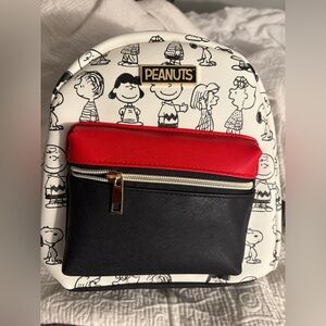 Peanuts Kids Backpack with Red, Black, and White Design